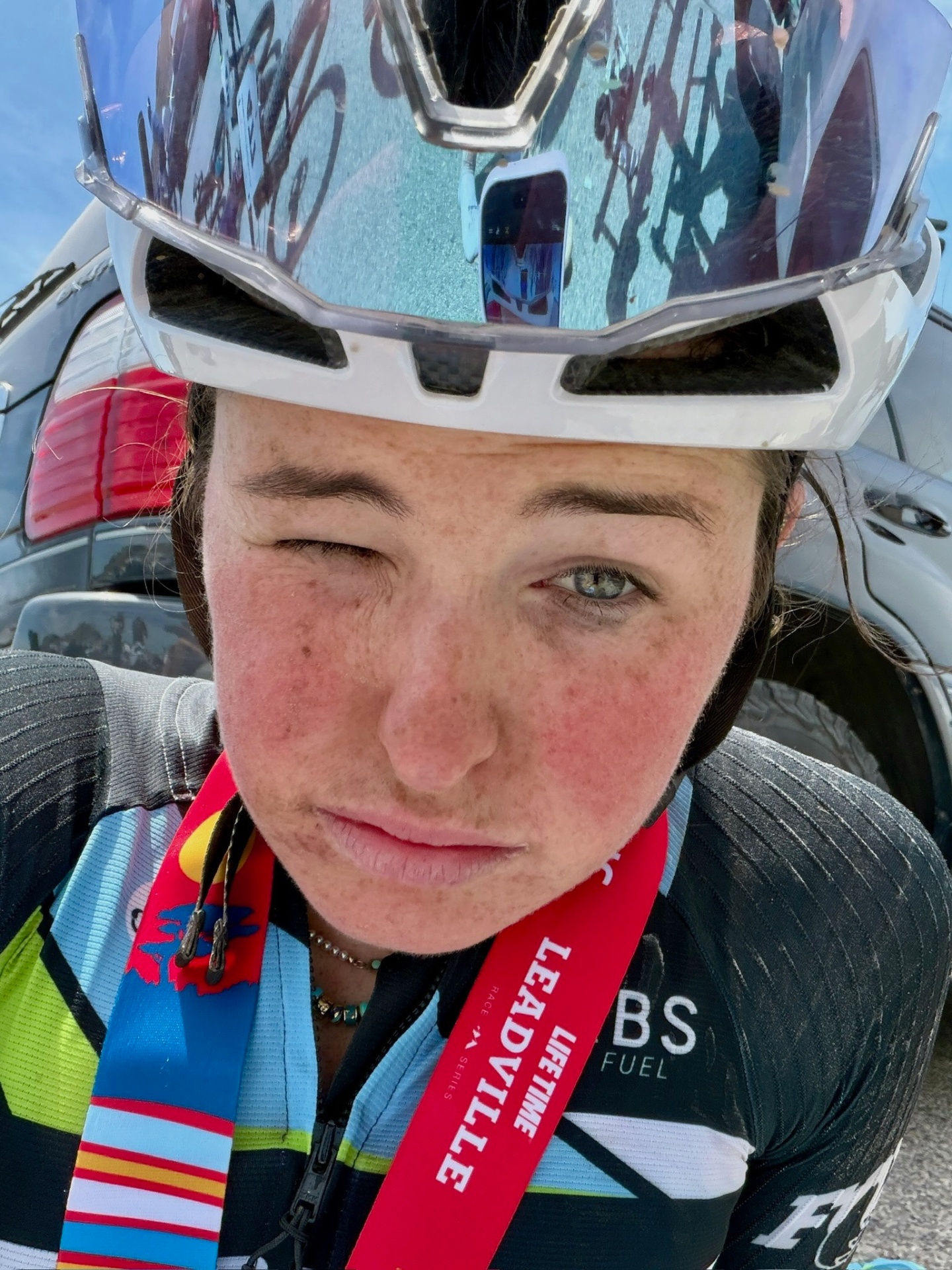 Post-race selfie with Leadville Race Series medal
